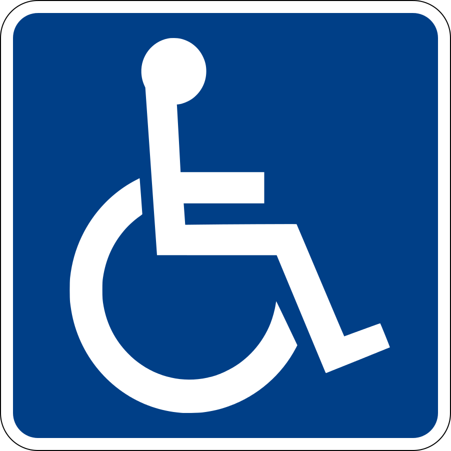 International Wheelchair Symbol - White on Blue background